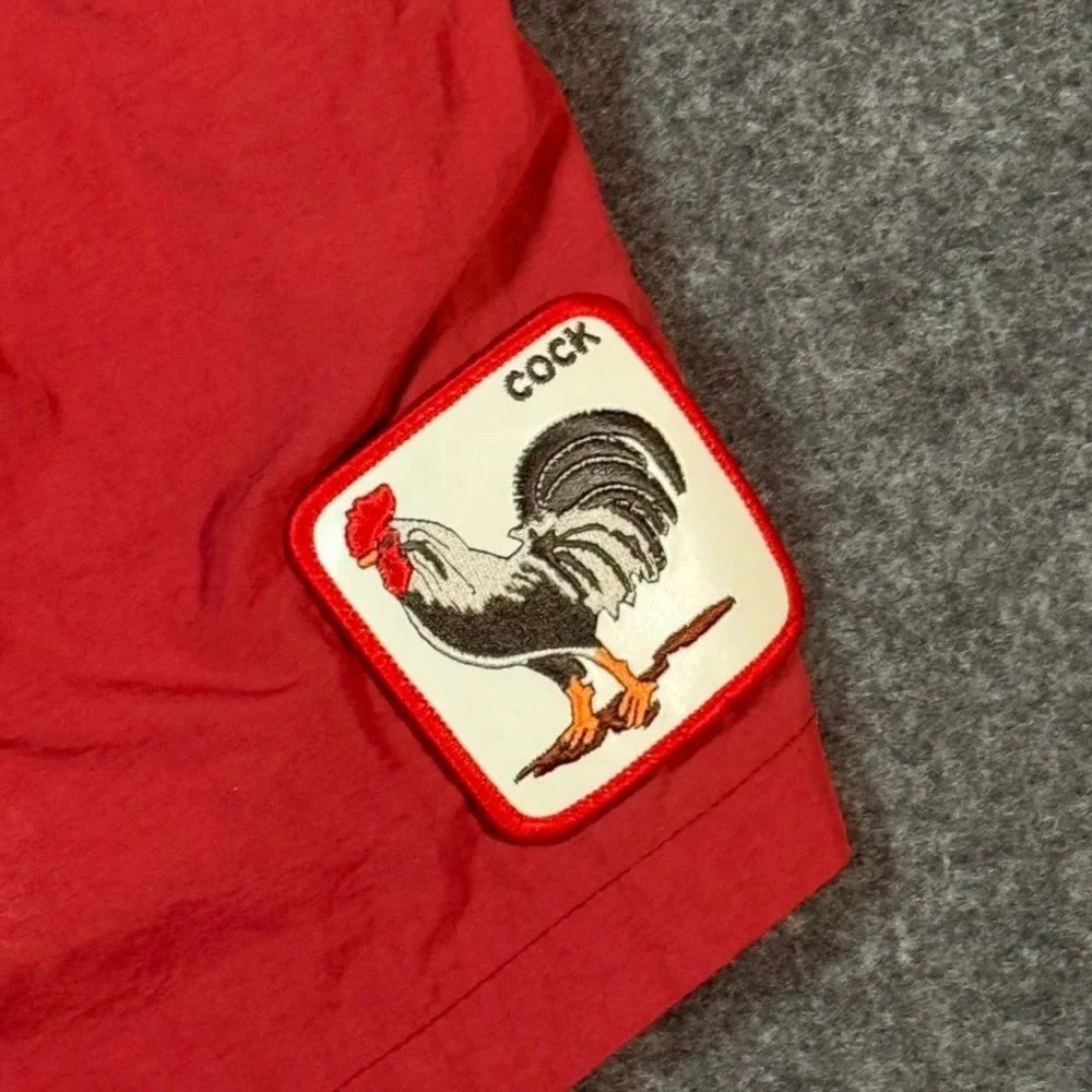 Goorin Bros The Farm Protector Red Rooster Patch Swim‎ Trunks Shorts Men Small